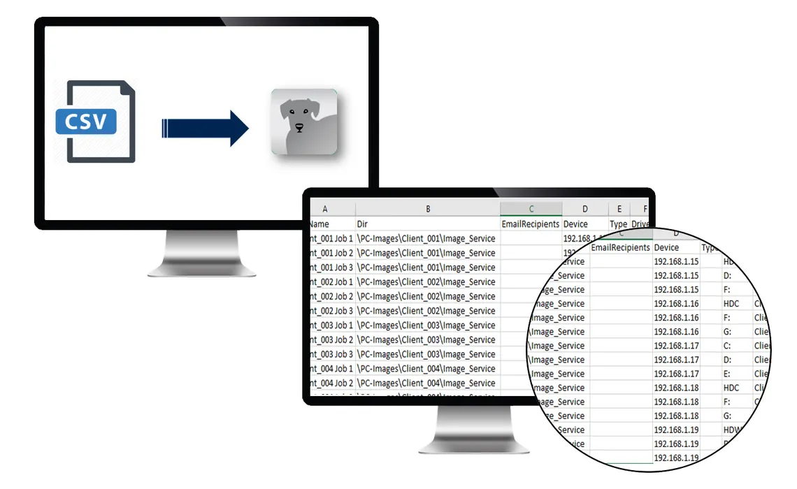 Bild 4: Per CSV-Import lässt sich die Jobanlage für Images automatisieren und jede Menge Zeit sparen. (Urheber: AUVESY)
