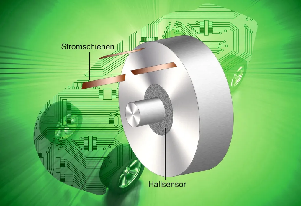 Bild 4:	Ein externer E-Motor wird von der Prüfvorrichtung möglichst dicht an den modulinternen Hallsensor herangefahren	(Quelle: Engmatec)