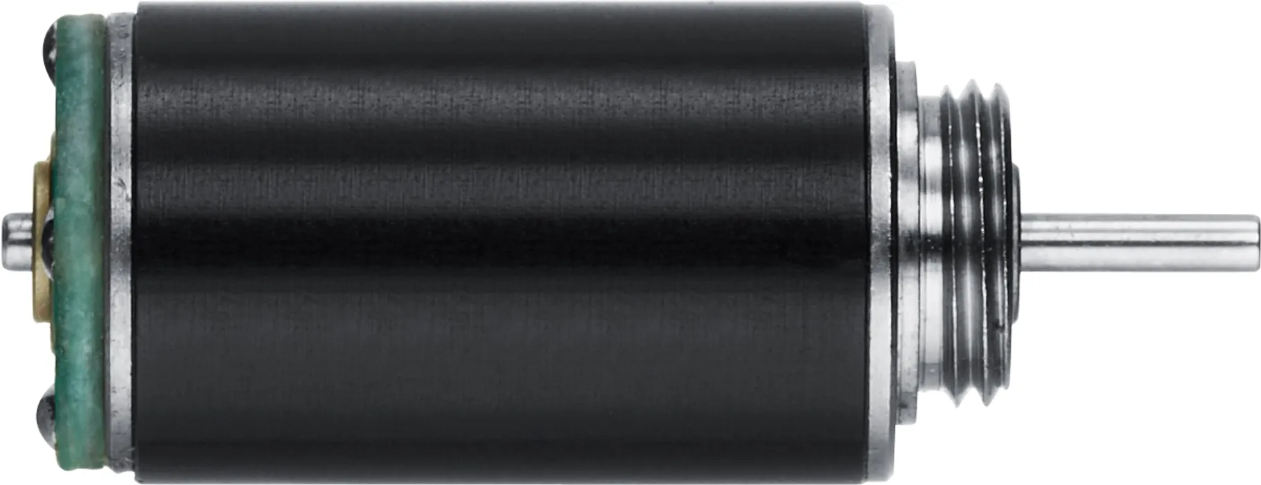 Bild 4:	Das sogenannte Centering übernehmen kleine Schrittmotoren. Der Motor vom Typ 0820 ist bei 8 mm Durchmesser lediglich 20 mm lang. Ein Planetengetriebe liefert die notwendige Untersetzung.(Bild: FAULHABER)