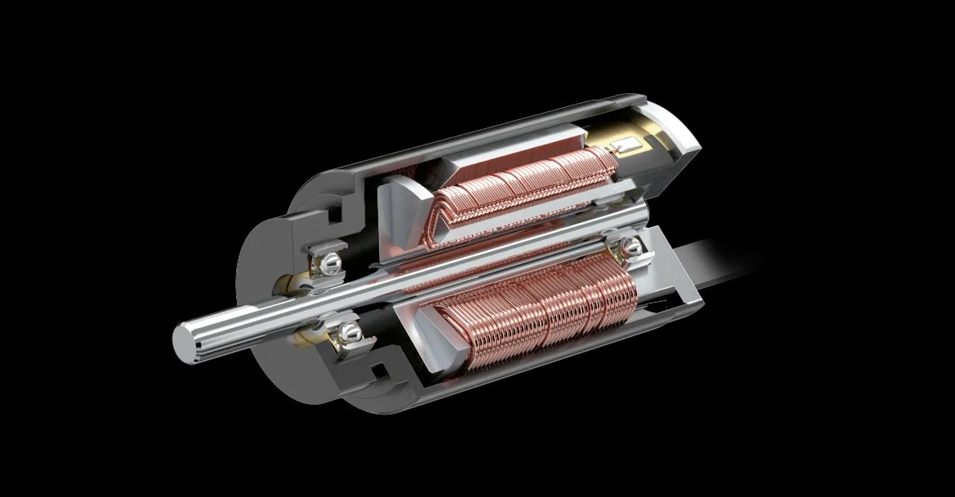 Bild 5:	Schrittmotor in Zweiphasen-Permanentmagnet-Technologie. Ein typischer Einsatzbereich ist die Bewegung von Filtern und Shuttern in optischen Thermografiegeräten. (Urheber: FAULHABER)