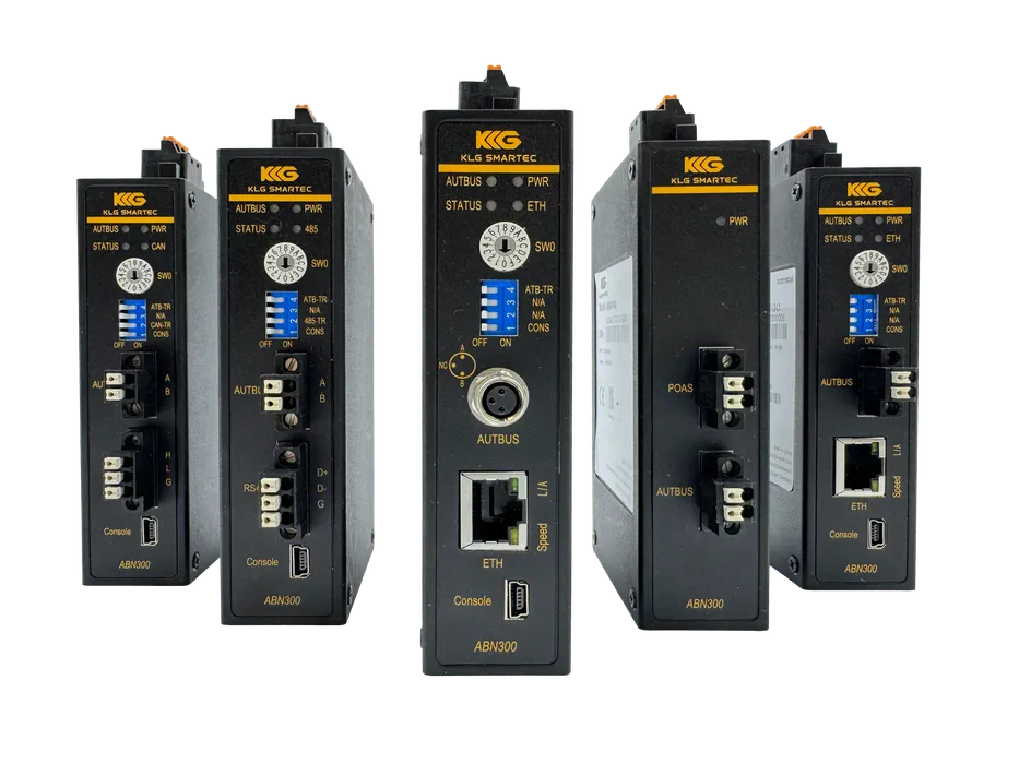 Bild 3: Multi-Drop-Koppler aus der Serie ABN300. Sie werden einfach an den AUTBUS angeschlossen und unterstützen eine Vielzahl zusätzlicher Schnittstellen, wie Ethernet, CAN und RS485. (Urheber: KLG Smartec)