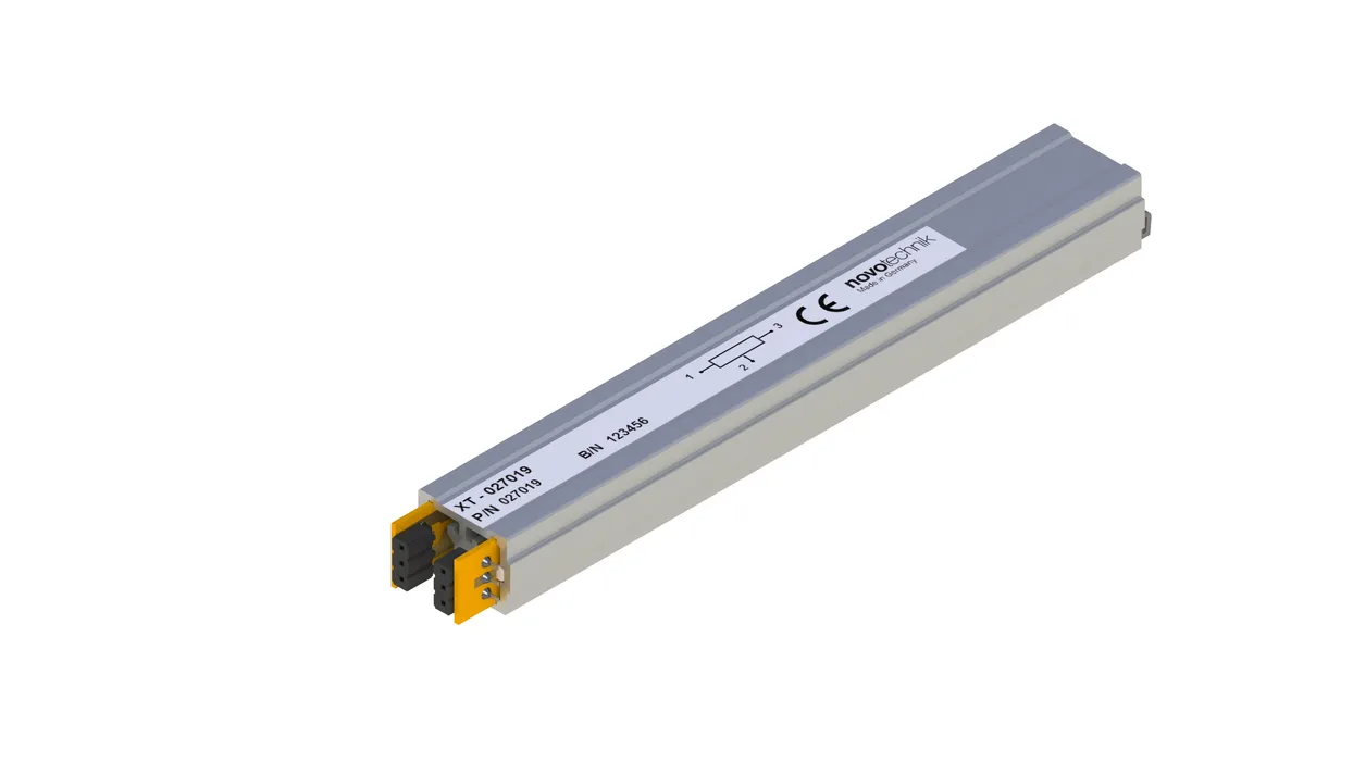 Bild 3: Mechanisch und elektrisch redundant: Zwei Standardpotentiometer in Modulbauform sitzen dank eines speziellen Aluminiumprofils Rücken an Rücken und arbeiten völlig unabhängig voneinander. (Urheber: Novotechnik)