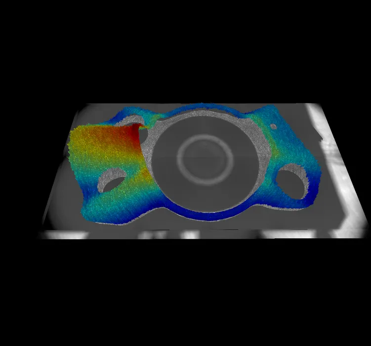 Bild 3:	Typisches Anwendungsbeispiel für Scanning-Interferometer ist die Detektion von Formabweichungen an Pumpen. (Urheber: Polytec)