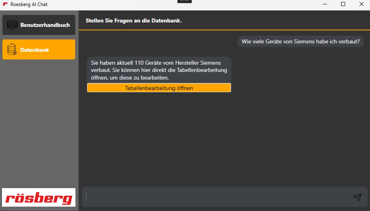 Bild 4: Eine weitere Anwendung ist ein Tool, mit dem Anwender über Alltagssprache Filterabfragen generieren. Ohne Datenbankstrukturen oder die entsprechenden SQL-Befehle zu kennen, können Anwender so Daten mit wenig Aufwand filtern. Das erleichtert die Übersicht. (Urheber: Rösberg)